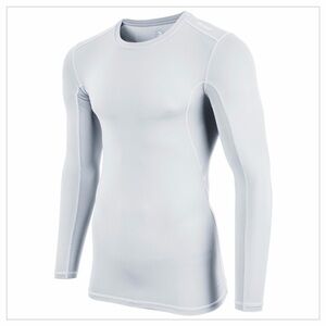 Champro Men's Large Lightning Long Sleeve Compression White Shirt NWT